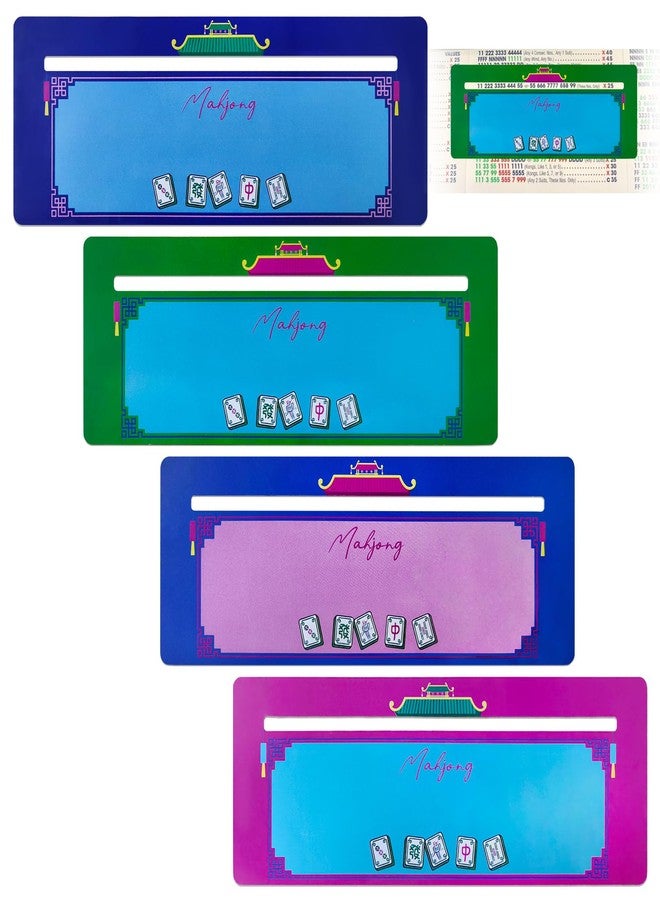 Bmpzery 4 Pcs Mahjong Card Guide and Line Finder Reader,Acrylic Card Line Guide Rules Helper Reader, for Mahjong Beginner-Friendly Travel, Parties, Competitions, Game Nights Accessories(Multicolor,Cute) - Image 1